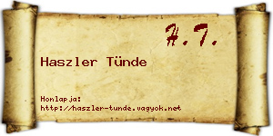 Haszler Tünde névjegykártya